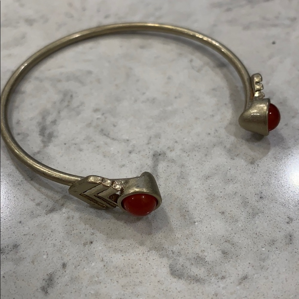 Gold and orange cuff bracelet